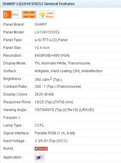 Промышленный ЖК дисплей LQ104V1DG52 LQ104V1DG51 10 4 дюйма новый и класс A + протестирован
