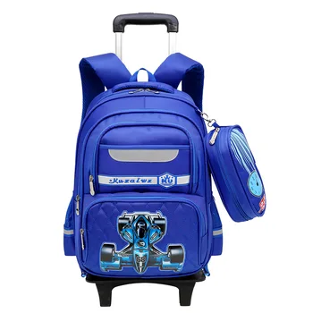 

Kids Wheels Removable Trolley school Backpack Wheeled Bags Children School Bag Boys cartoon car Child School Backpacks mochilas