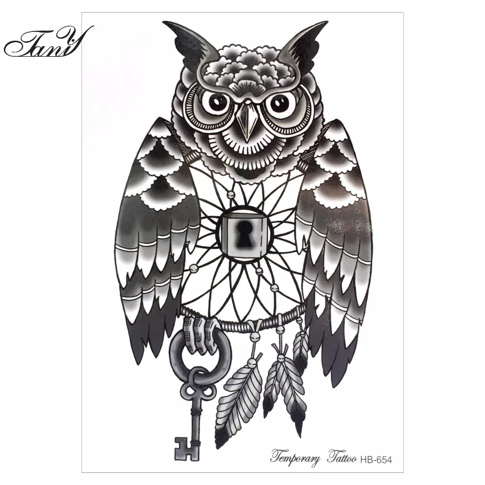 Nuovo Semplice Disegno In Bianco E Nero Del Gufo 21x15 Cm Dimensioni Sexy Freddo Bellezza Tatuaggio Impermeabile Hot Tatuaggio Temporaneo Adesivi Tattoo Sticker Temporary Tattoo Stickertattoo Waterproof Aliexpress