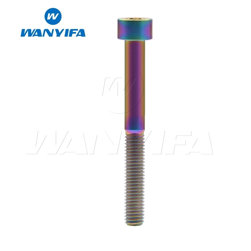 Wanyifa M6x10 15, 16, 18, 20, 25 30 35, 40 45 50 55 60 мм DIN912 клеймо Винт С Титановым болтом для велосипеда портативный складной велосипед езда на велосипеде - Цвет: M6x60 Rianbow