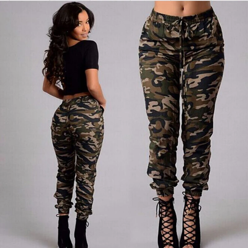 

Harajuku Women Casual Pants 2019 New Summer High Waist Wild Joker Pants Big Size Women Fashion Slim Camouflage Printed Trousers