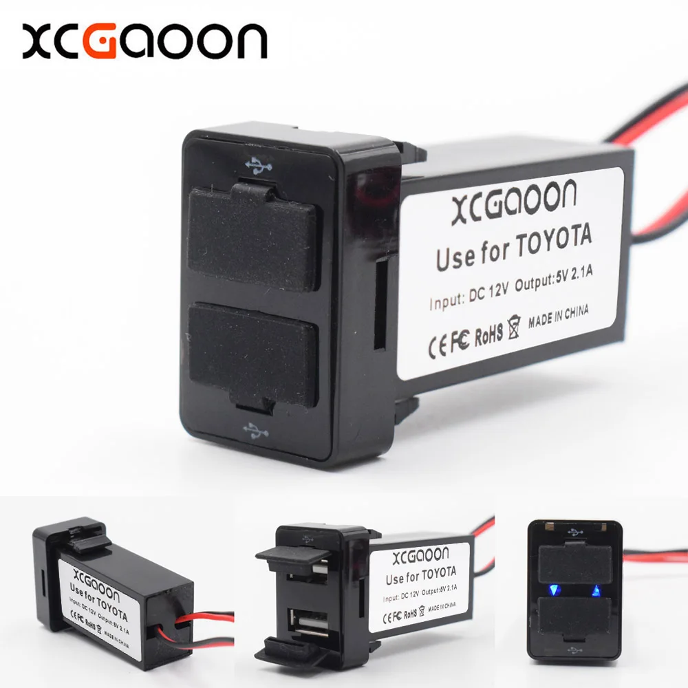 Зарядное устройство XCGaoon для TOYOTA специальный адаптер с 2 USB разъемами 1 а инвертора