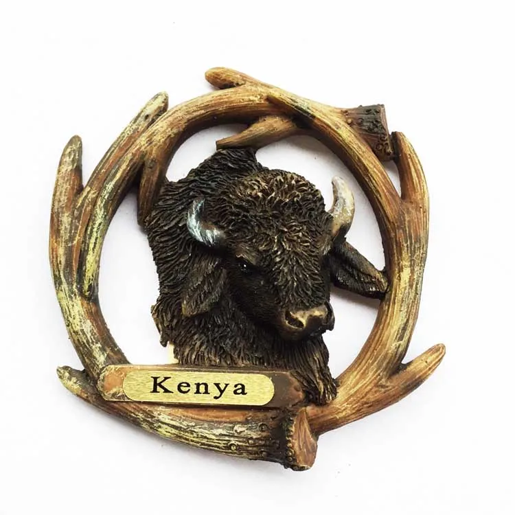 Новые африканские травяные угодья Кения Зубр 3D магниты на холодильник сувениры для туристов холодильник магнитные наклейки