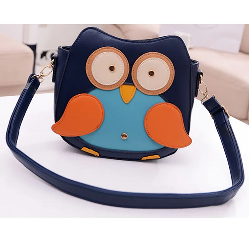 2015 fashion PU womens leather handbag cartoon bag owl shoulder bags crossbody bag women women messenger