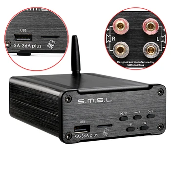 

SMSL SA-36A Plus 30W TPA3118 Class d Bluetooth AUX HI-FI Digital Power Amplifier Bluetooth / USB / AUX / TF Card / U Disk Input