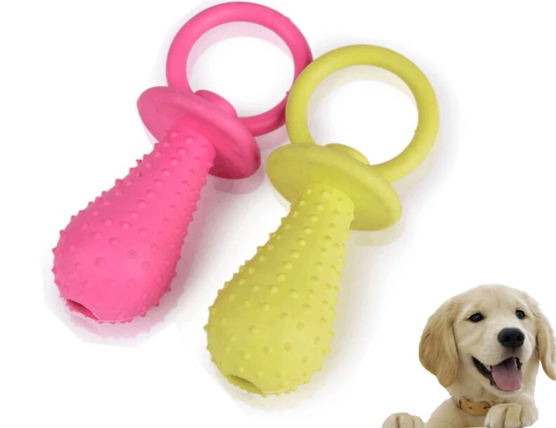 New 2015 Rubber Pacifier for Pet Toys Dog Cat Puppy Chew Toys with Bell