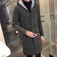 M-3XL Горячая зима для мужчин новая мода длинный абзац культивирования с капюшоном хлопковая куртка