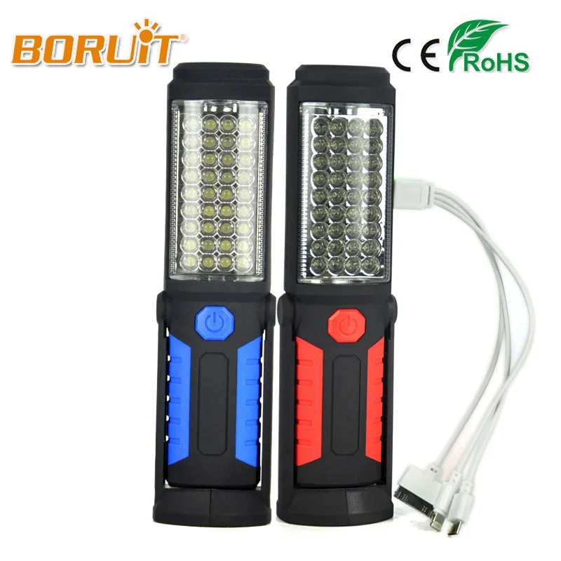 

BORUIT Multifunction Portable Lantern USB Charging 36+5LED Magnetic Work Flashlight Emergency Inspection Torch Phone Charger