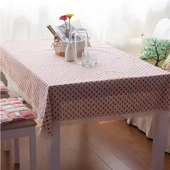 

Free Shipping New Arrival Pastoral Tablecloth House/Party/Dinner Strawberry Table Decor Refrigerator Linen Cotton Dust Cover