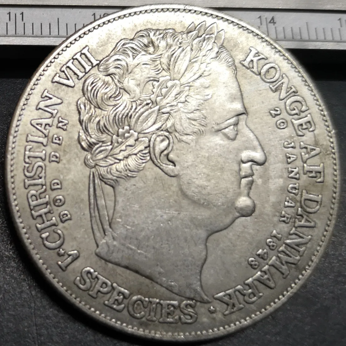 1848 ДАНИЯ 1 Speciedaler(смерти и принадлежности) Посеребренная Имитация монеты