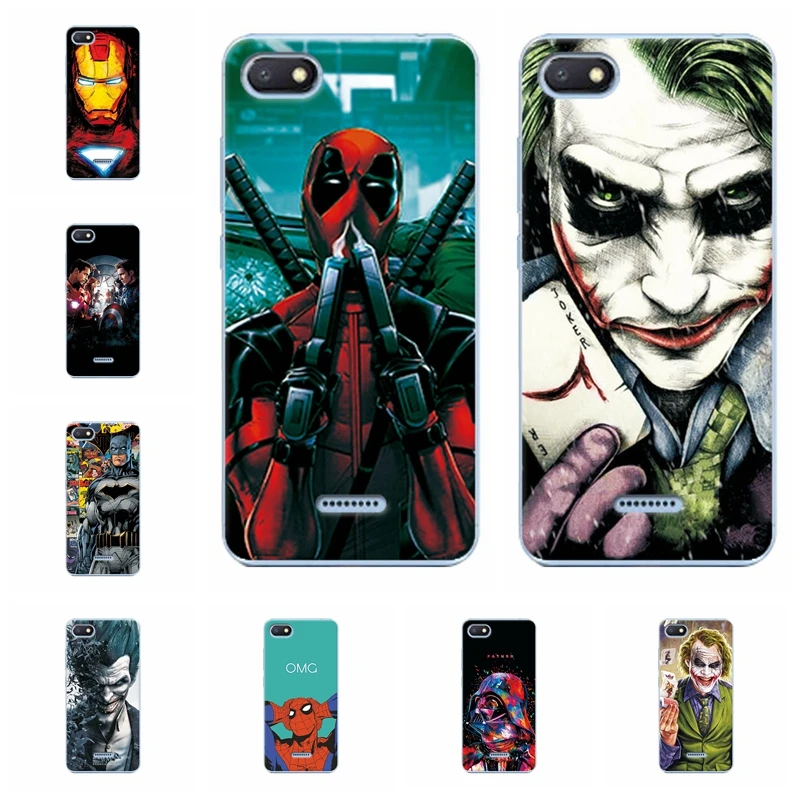 Очаровательный чехол для телефона Marvel Hero Captain America Xiaomi Redmi 6A Человек-паук Железный