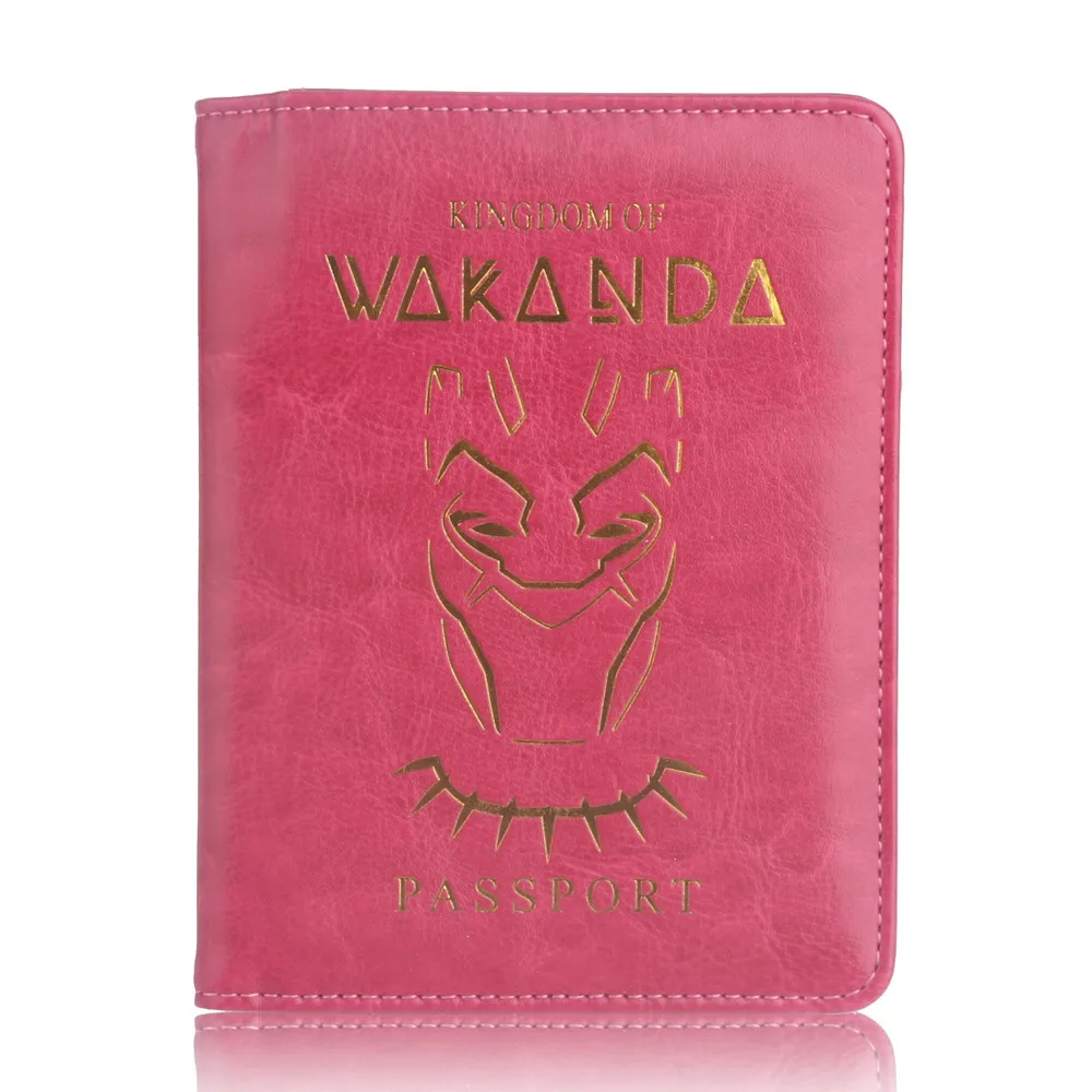 Кожаный чехол-бумажник с держателем для паспорта, RFID блокирующий дорожный кошелек - Цвет: Hot Pink