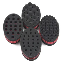 Горячее предложение! Распродажа! набор из 4 щеток для волос, губка, волнистый инструмент для парикмахера, для дредов, афро Локи, завиток, черный