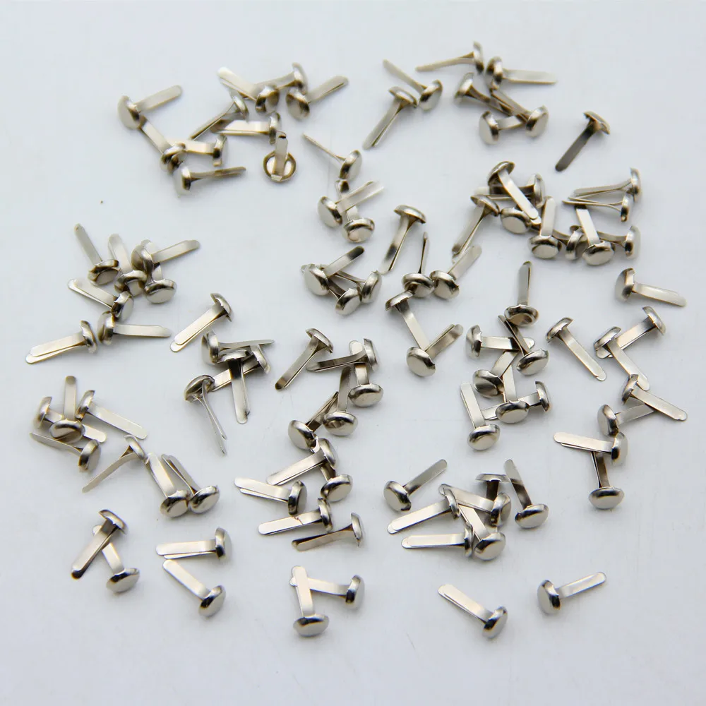 

100pcs 6.5mm Silver Round Metal Mini Brads Studs Spikes Scrapbooking Embellishment Fastener Brads Pushpin Crafts Decoration Brad