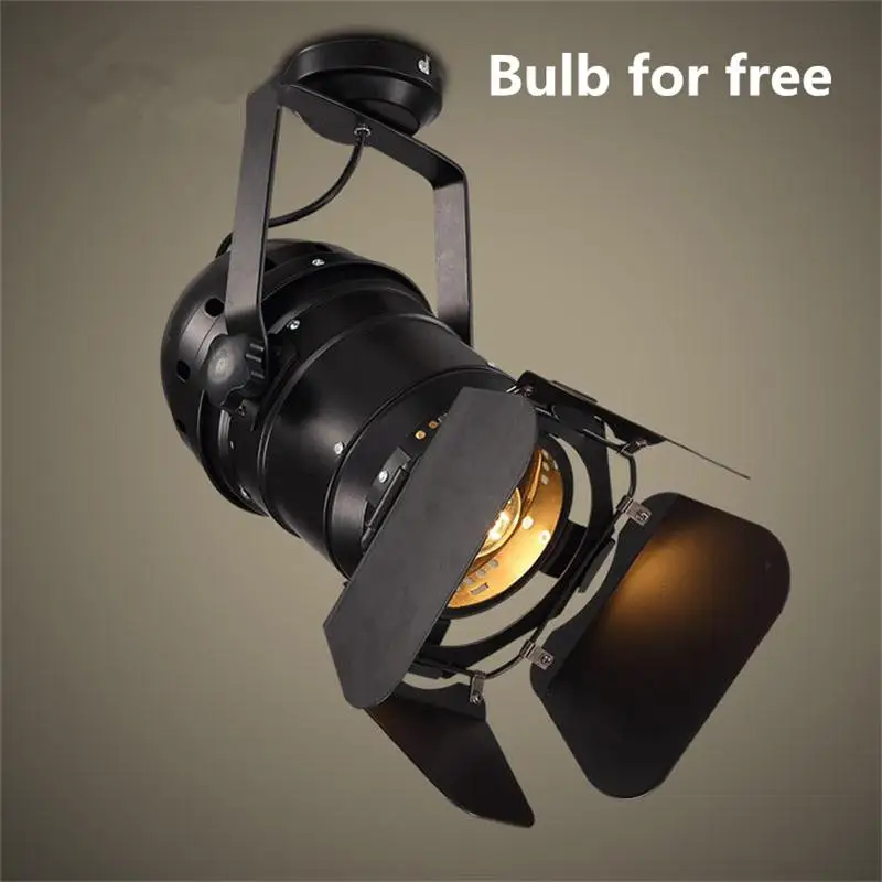 

Loft Industrial Retro Track Lighting Plafonnier Style American Living Room Restaurant Bar Clothing Store Iron Art LED Spot lamps
