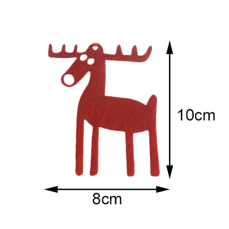 10 шт./партия, Рождественские Подвески в форме лося, забавная Рождественская елка, вешалки с рождеством, рождественское подвесное украшение для дома - Цвет: red