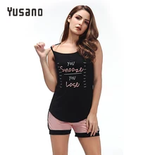 Yusano 2017 Pajamas Cotton Irregular Sleeveless Letter Print Sleepwear Patchwork Top Shorts Nightwear Sexy Pijama De