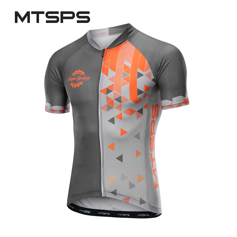 

MTSPS Men's Summer Cycling Jersey Clothes Short Sleeves Bicycle Clothing Male Outdoor Sportswear Polyester Quick Dry Bike Shirt