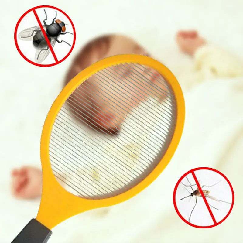 

2 AA batteries Operated Hand Racket Electric Mosquito Swatter Insect Home Garden Pest Bug Fly Mosquito Zapper Swatter Killer