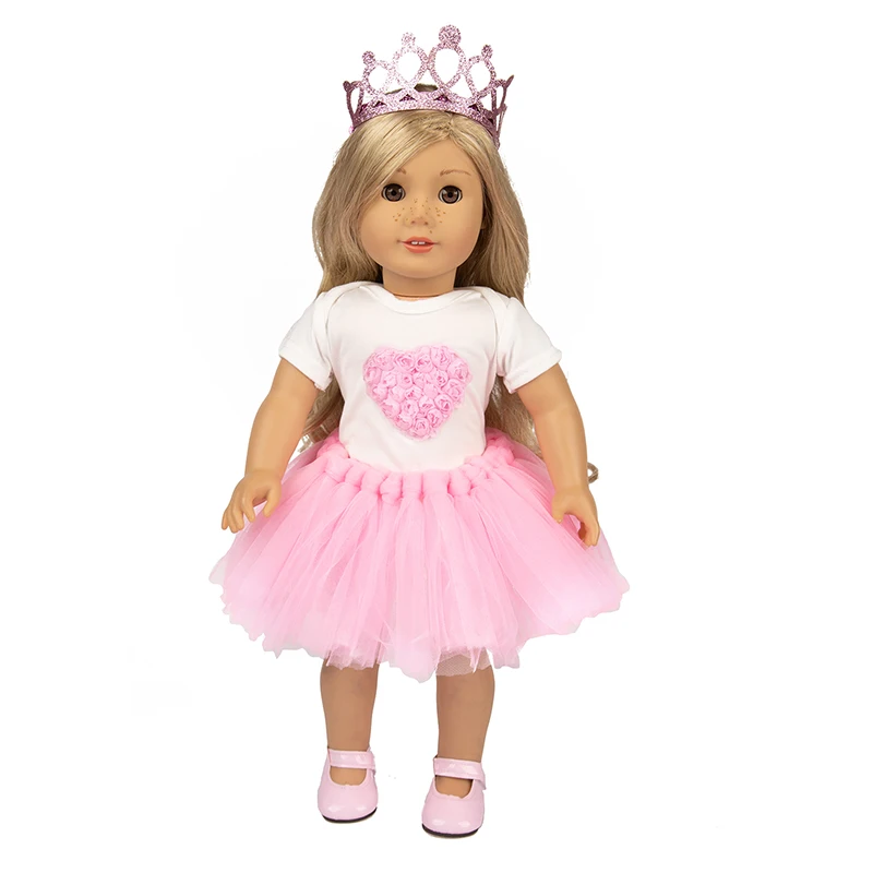 

Fit 18 inch Born New Baby Doll Clothes Accessories Pink Star Crown Unicorn Crown Dress For Baby Birthday Festival Gift