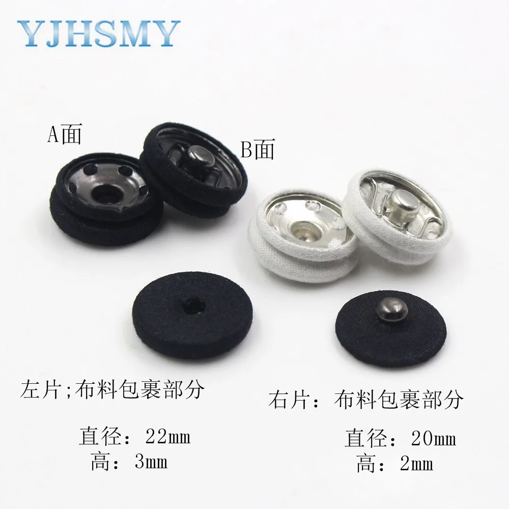 

YJHSMY 179261,10pcs/Lot,fashion black and white 22mm cloth metal buckle DIY accessories Coat button