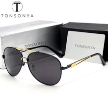 TONSONYA Aviador Diseñador de la Marca de Moda gafas de Sol Polarizadas de Los Hombres Gafas de Sol Hombre de Lujo Masculino Gafas Lentes Luneta Masculina