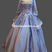 Исторический небесно-голубая сатиновая 18th века Мария Антуанетта период платье бальное платье