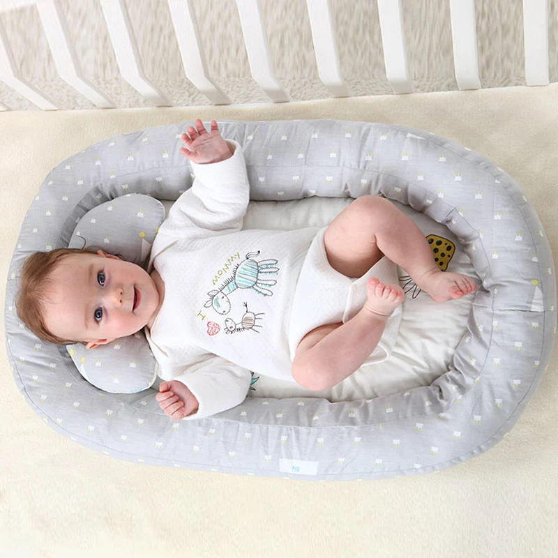 Cama de Bebê Berço de Viagem de Algodão Berço do Bebê Espreguiçadeira da Criança Dobrável Berço Infantil Dormir Ninho Travesseiro Posicionamento Cunha