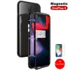 Built-in Magnet Case for OnePlus 6 Clear Tempered Glass Magnetic Adsorption Case for One+ 1+ 6 Metal Ultra Cover bumper