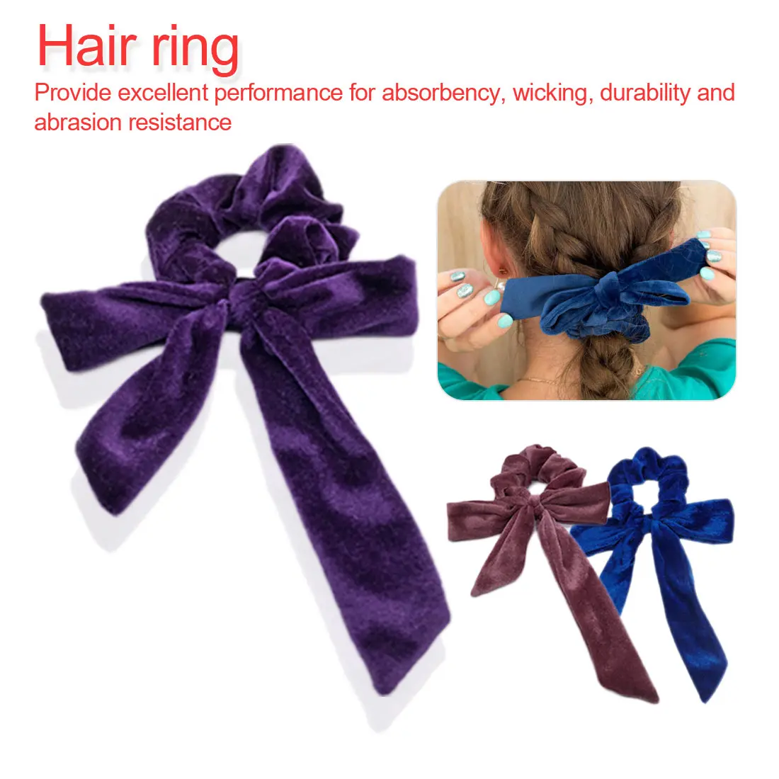 

Print Streamers Hair Ring Fashion Ribbon Girl Hair Bands Scrunchies Ponytail Hair Bows Mori girl Hair Accessories