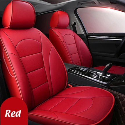 AUSFTORER кожаные сиденья Крышка для Lexus IS250 IS300 IS350 IS300h IS200 автомобильных чехлов из воловьей кожи подушки сиденья аксессуары - Название цвета: Red