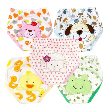 

2Pcs Baby Potty Training Pants Nappies For Toddler Cotton Reusable Cloth Diapers Nappies Waterproof Baby Panties Underwear