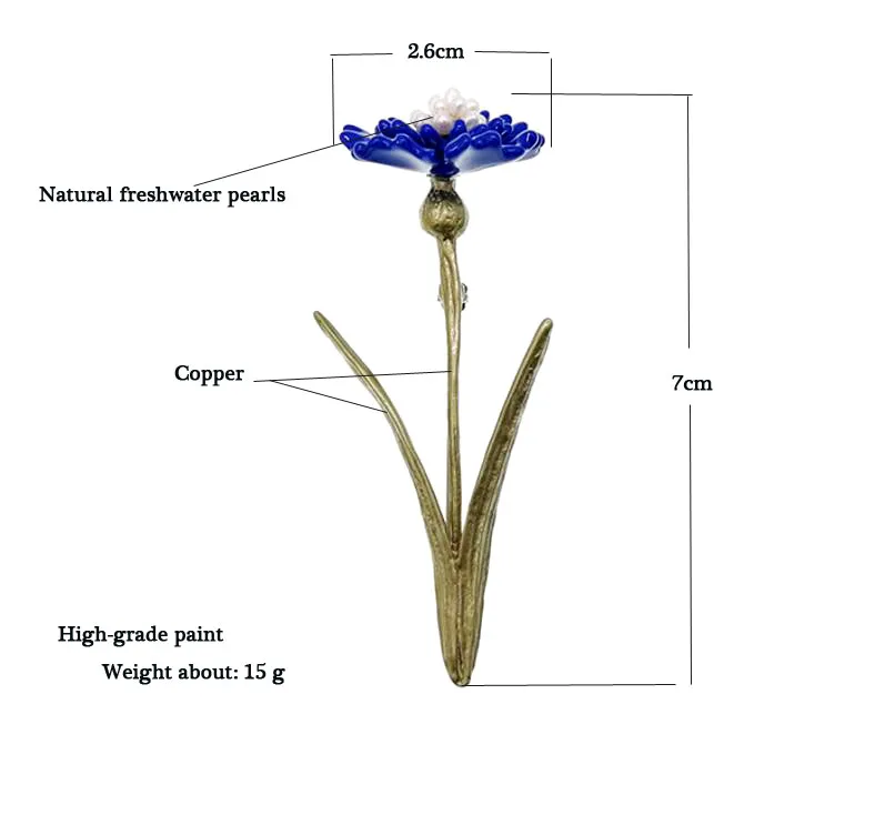 CSxjd высокое качество Медь Материал белый половина отверстия натуральный пресноводный жемчуг цветы василька винтажная модная брошь булавка шарф