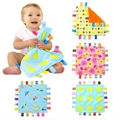 

7Style 30cm Baby Comforting Taggies Blanket Super Soft Square Plush Baby Appease Towel Baby Toys