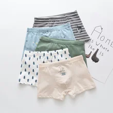 5 шт./лот, детское нижнее белье для мальчиков детские шорты с рисунком, трусы для малышей, боксеры для мальчика, трусы для подростков, трусы От 2 до 14 лет, BU028
