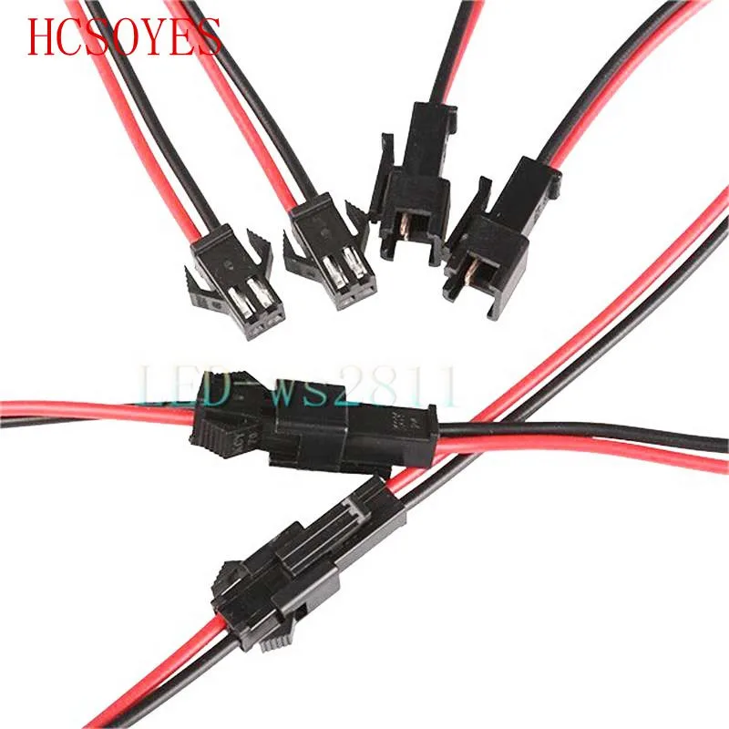 

15 pairs 2 pin JST SM 2Pin Connector Male/female Plug 2x14cm 2pin Wire cable pigtail for single led strip light Lamp Driver CCTV