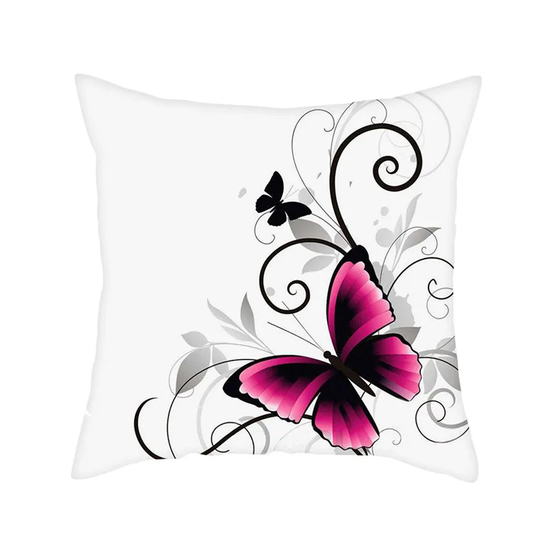 Fuwatacchi Multi Color Butterfly Cushion Cover Cute Soft Throw Pillow Cover Decorative Sofa Pillow Case Pillowcase - Цвет: PC04895