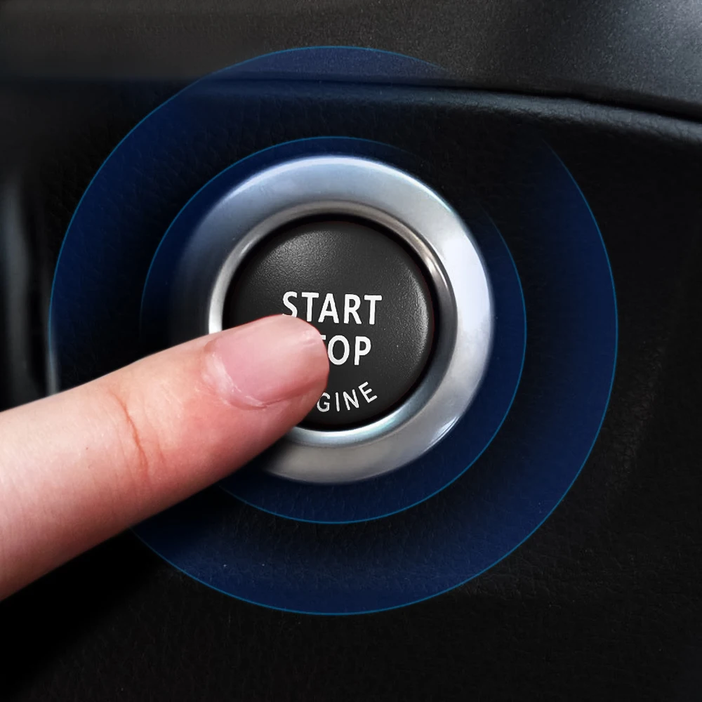 cheap 1pcs Black Car Engine Start Stop Button Cover for BMW E90 E60 E46 F10 E91 E89 E70 X1 X5 X6 E71 Z4 Car Ignition Device Key Cover