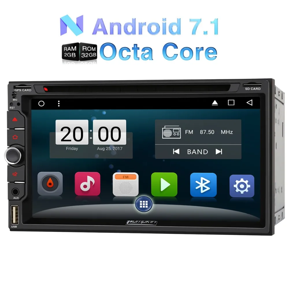 

Pumpkin 2 Din 6.95'' Android 7.1 Qcta-core 2G+32G Universal Car DVD Player GPS Navigation Car Stereo Wifi OBD2 Radio Headunit