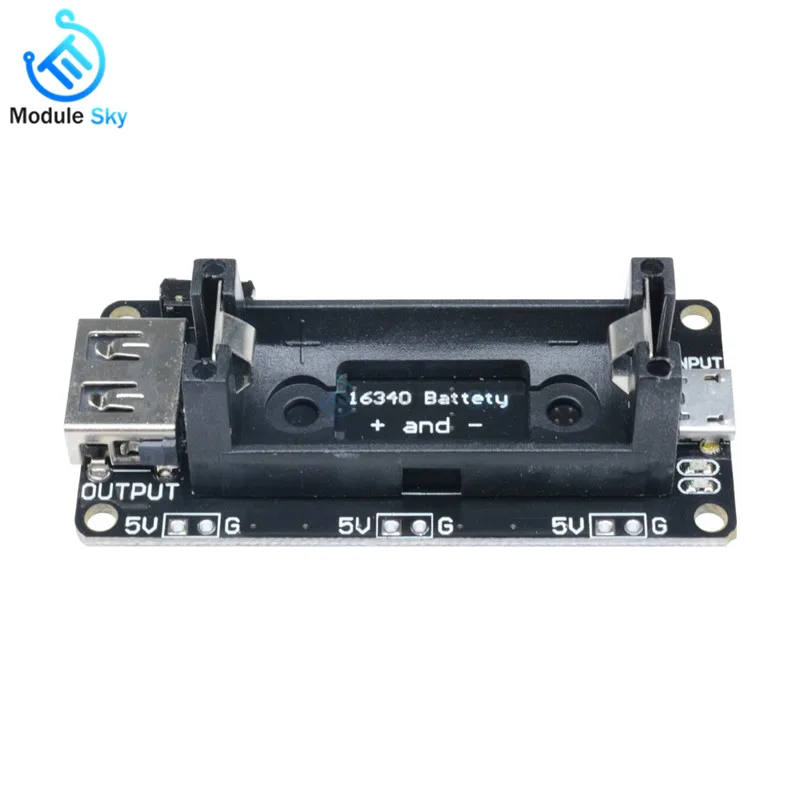 

16340 Micro USB Power Bank Battery Charger Module Rechargeable Battery Holder Lithium Battery Charging Board 3.3V 5V Dual Output