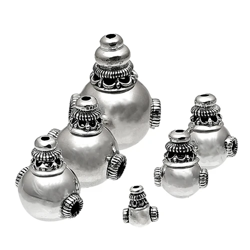 Perline Guru placcate in oro su argento sterling, perline Guru a tre