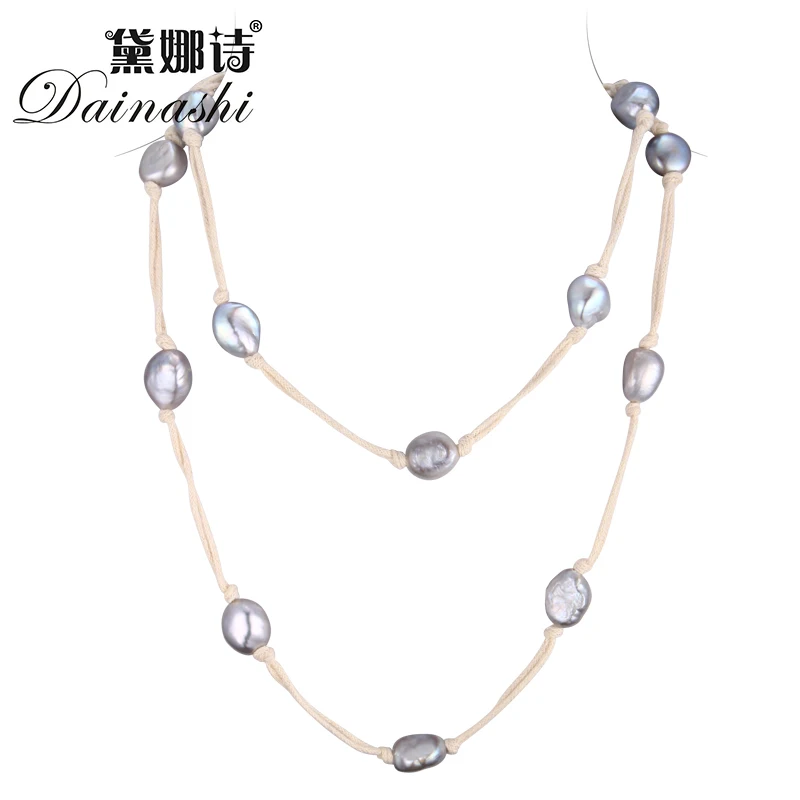 

Dainashi 2017 new arrival natural freshwater irregular pearl rope chain necklace jewelry for women Head rope and Bracelet
