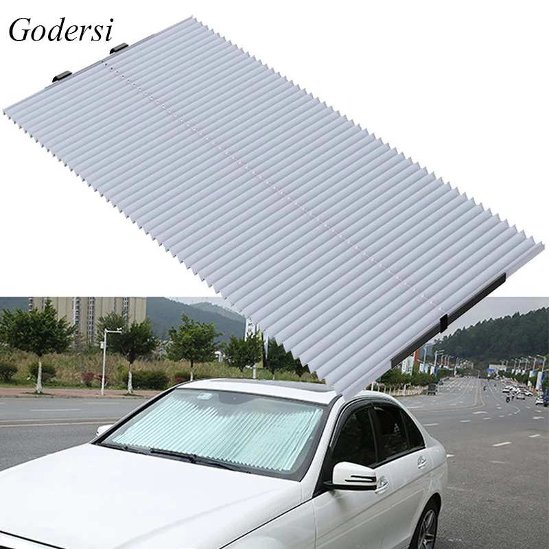 

45CM*150CM Godersi Car Sun Insulation Curtain UV Protection Sun Visor Retractable Shield Cover Aluminum Foil Sunscreen Sunshade
