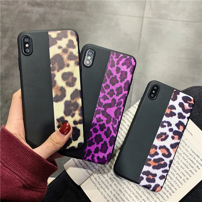 Fashion Splice Leopard Print Phone Case For iphone X XS