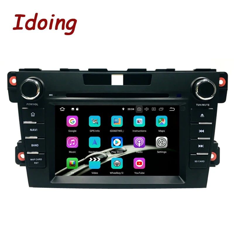 Excellent Idoing 2Din Steering Wheel Android 9.0 Fit Mazda CX-7 CX 7 CX7 Car DVD Player Octa Core 4G+32G GPS Navigation IPS WiFi OBD2 2