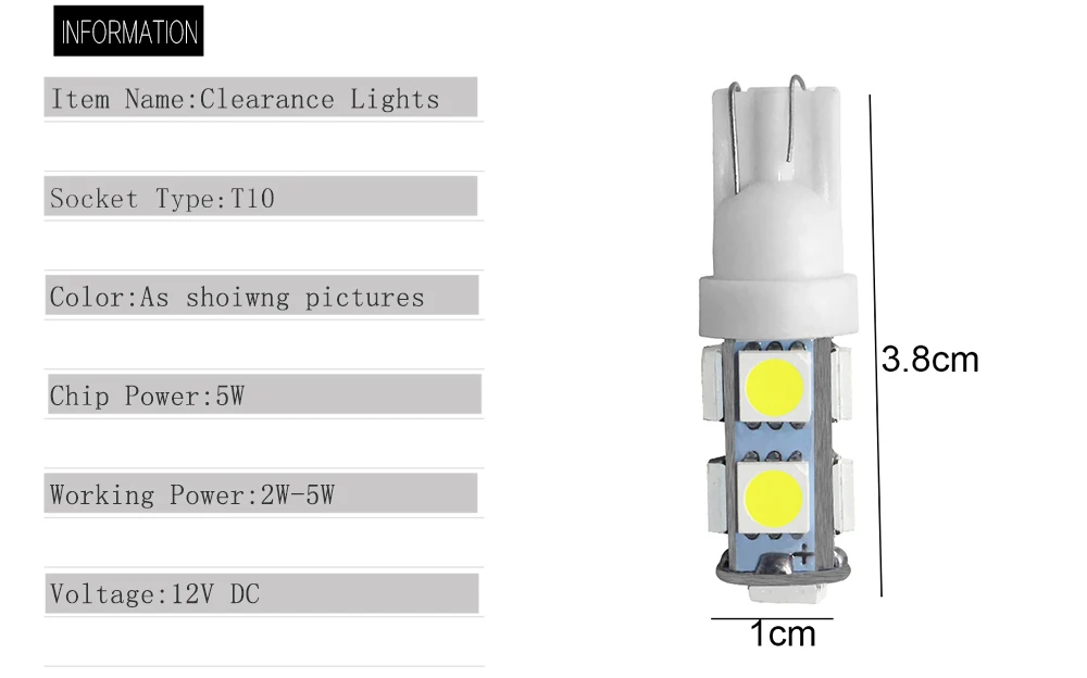 1 шт. T10 W5W светодиодный 194 168 5050 9 SMD авто клиновидный боковой задний Автомобильные стояночные огни лампы оформление освещения DC12V