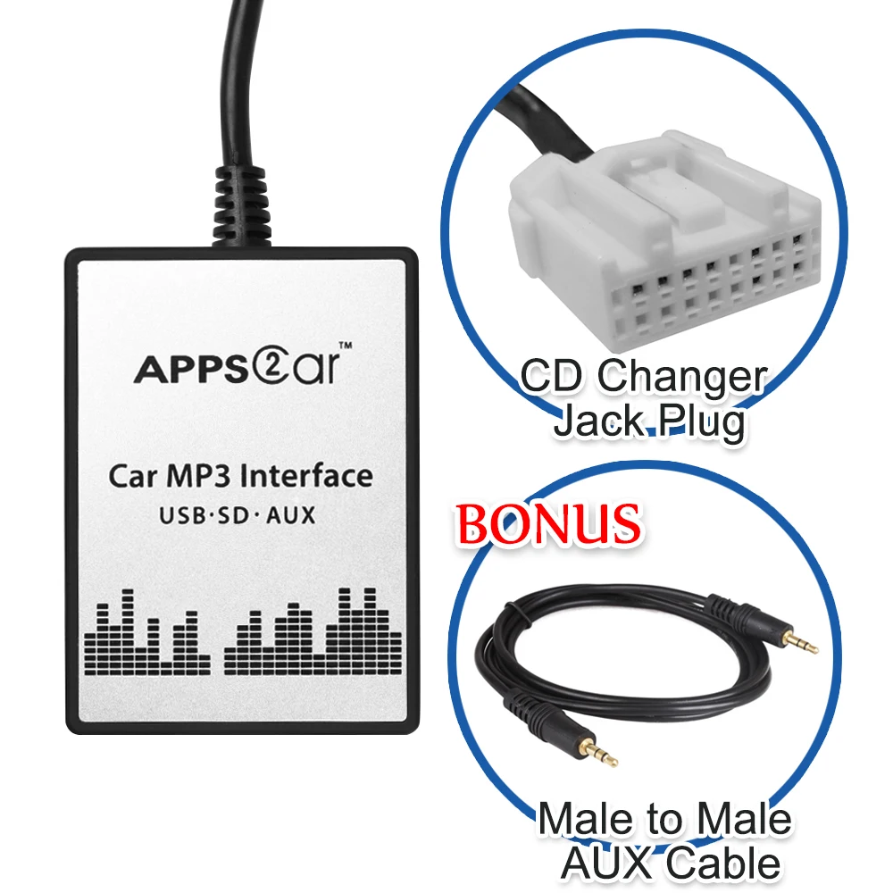 Auto Car USB SD AUX Adapter Audio Interface Mp3 Converter for Mazda RX8