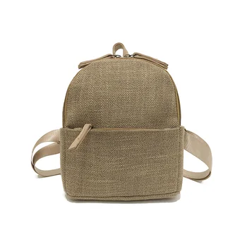 

New Summer Female Straw Backpack Ladies Fashion Korean Style Light Middle School Students Backpack Gift Bag for Young Girls
