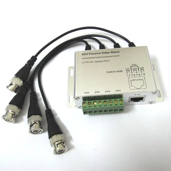

4CH Balun CCTV 4 Channel Passive Transmitter Video Balun BNC Female to UTP Rj45 Cat5