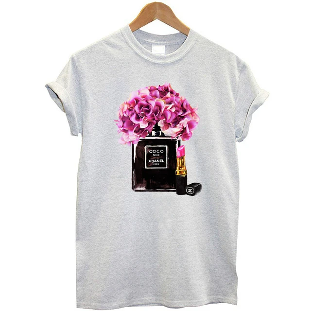 Buy Vogue Women T Shirt Perfume Bottle Shirt Flower